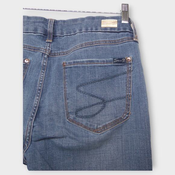 Women's Seven7 Tummyless High Rise Skinny Blue Jeans Size 14 - Picture 11 of 11